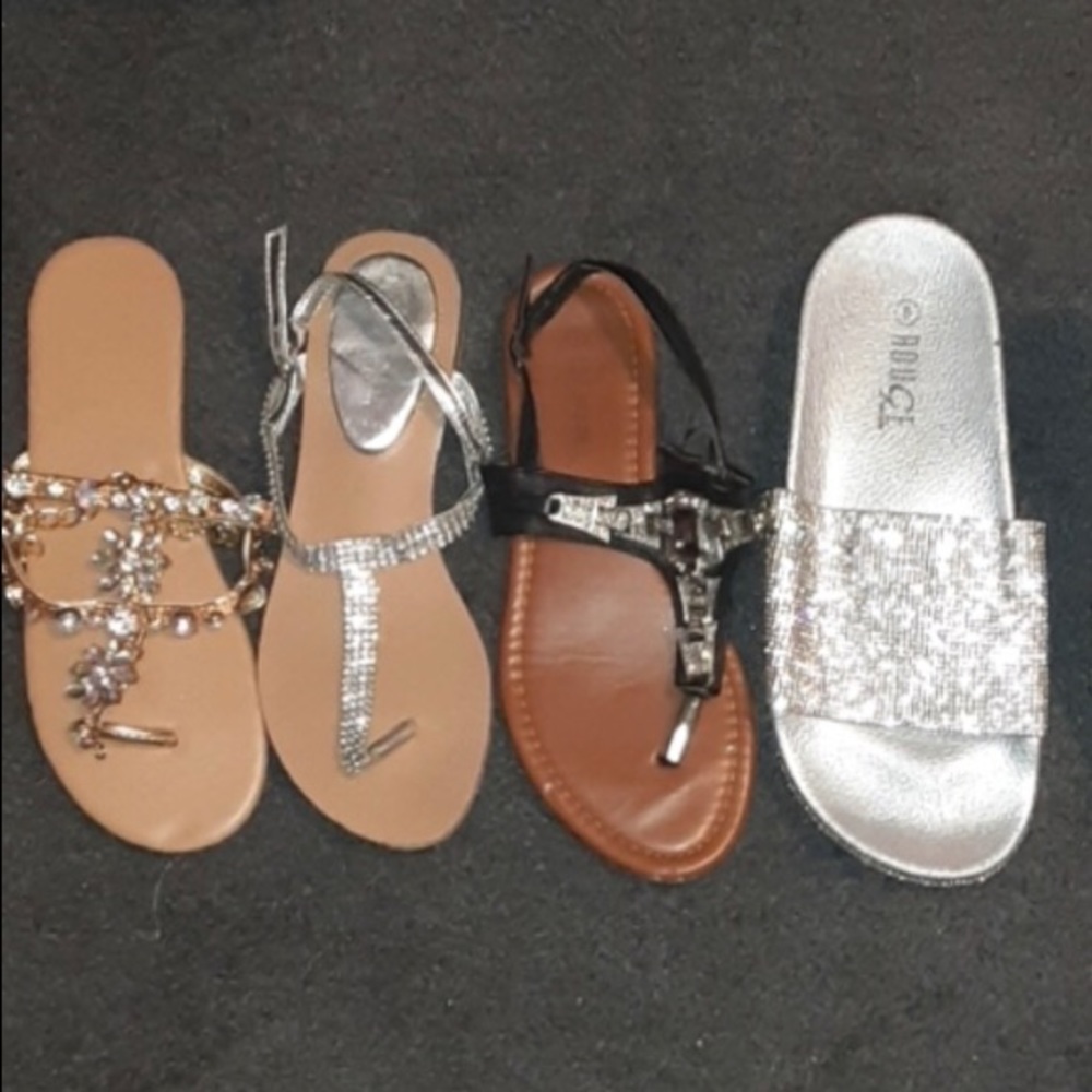 Four 4 PAIRS Womens summer footwear bundle